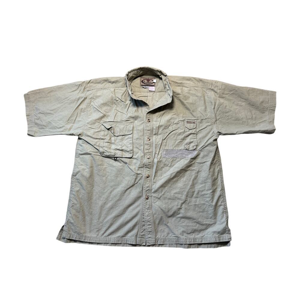 Vintage KANATA OUTFITTERS Fishing/Safari/Camp Shirt Size XL, Khaki/Tan